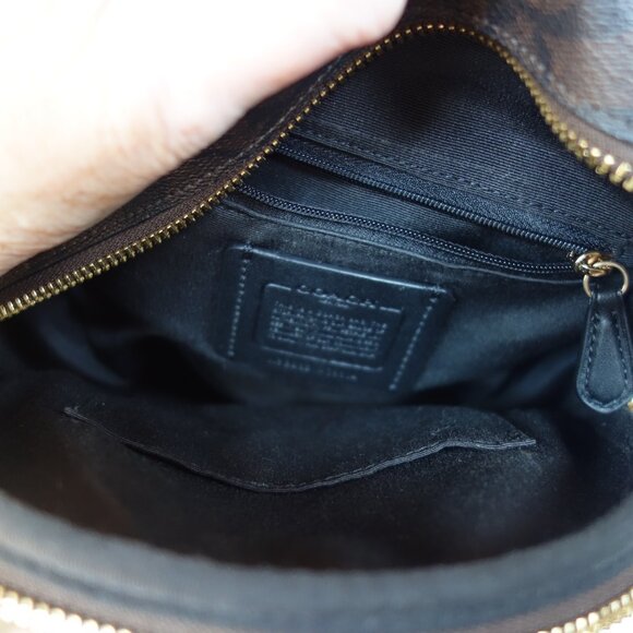 COACH mini Court signature canvas backpack brown and black C8604 EUC - Picture 12 of 13